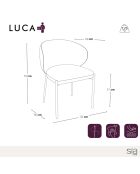2 Chaises Luca Velours beiges - 56x60x79 cm