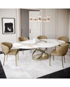 2 Chaises Luca Velours beiges - 56x60x79 cm