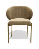 2 Chaises Luca Velours beiges - 56x60x79 cm