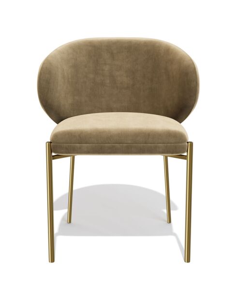 2 Chaises Luca Velours beiges - 56x60x79 cm