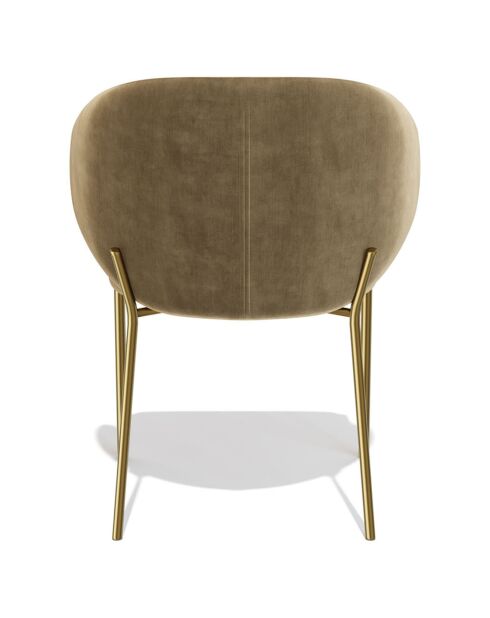 2 Chaises Luca Velours beiges - 56x60x79 cm