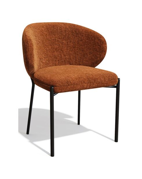 2 Chaises Luca Velours texturé terracotta - 56x60x79 cm