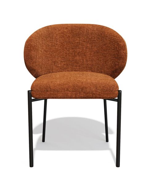 2 Luca stoelen Terracotta getextureerd fluweel - 56x60x79 cm