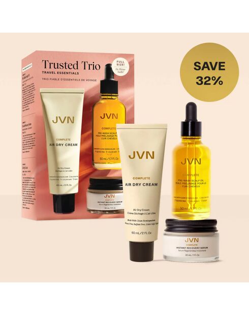 Trio mit Reiseutensilien