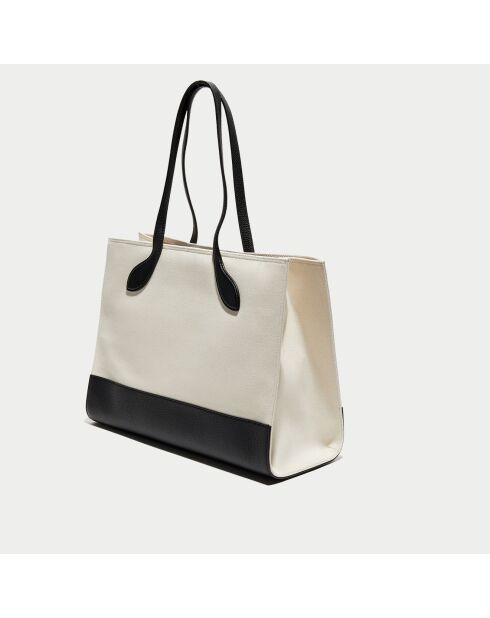 Sac fourre-tout en Coton & Cuir Bally naturel/noir - 40x29.5x15 cm