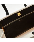 Sac fourre-tout en Coton & Cuir Bally naturel/noir - 40x29.5x15 cm