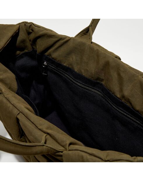 Grand sac fourre-tout rembourré Arco olive - 32x44x11 cm