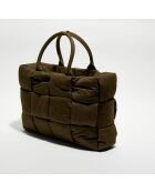 Grand sac fourre-tout rembourré Arco olive - 32x44x11 cm