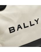 Sac shopping avec logo en Coton & Cuir Bally naturel/noir - 35x40x12 cm