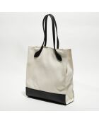 Sac shopping avec logo en Coton & Cuir Bally naturel/noir - 35x40x12 cm