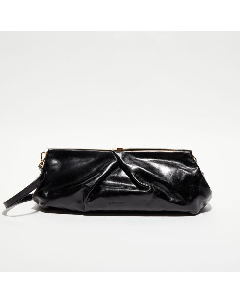 Grande pochette en Cuir Naplak noire - 36x14x16 cm