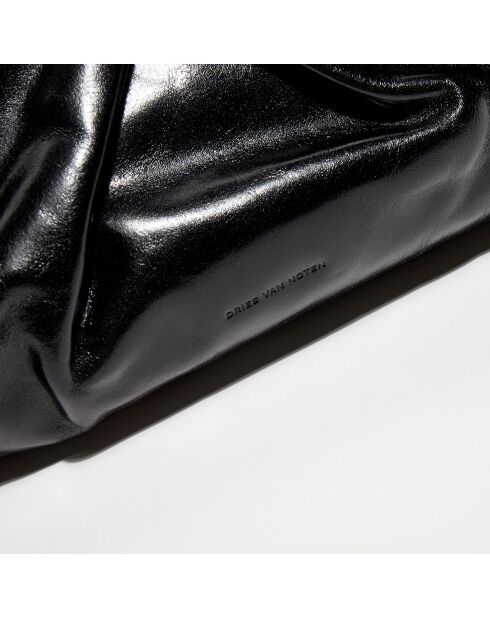 Grande pochette en Cuir Naplak noire - 36x14x16 cm