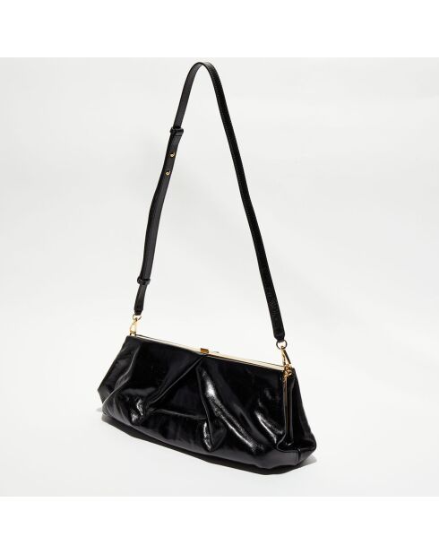 Grande pochette en Cuir Naplak noire - 36x14x16 cm