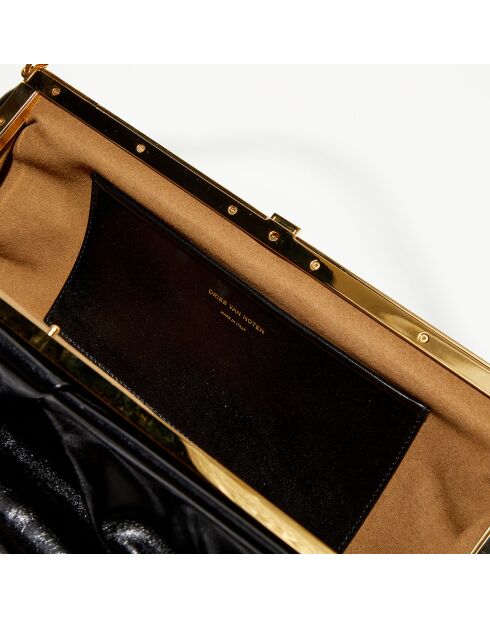 Grande pochette en Cuir Naplak noire - 36x14x16 cm