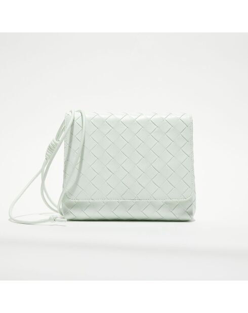 Mini sac bandoulière en Cuir nappa Intrecciato l'or des glaciers - 19x15x6 cm