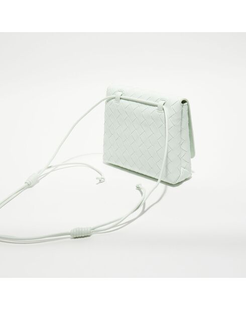 Mini sac bandoulière en Cuir nappa Intrecciato l'or des glaciers - 19x15x6 cm