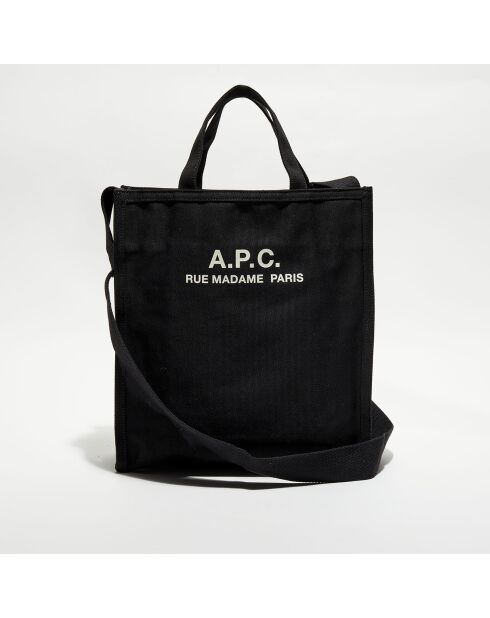 Sac cabas en toile Récupération noir - 40x36x11 cm