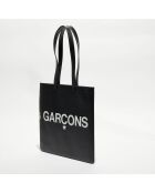 Grand sac fourre-tout en Cuir avec logo noir - 33x36x0.5 cm