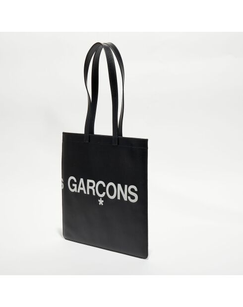 Grand sac fourre-tout en Cuir avec logo noir - 33x36x0.5 cm