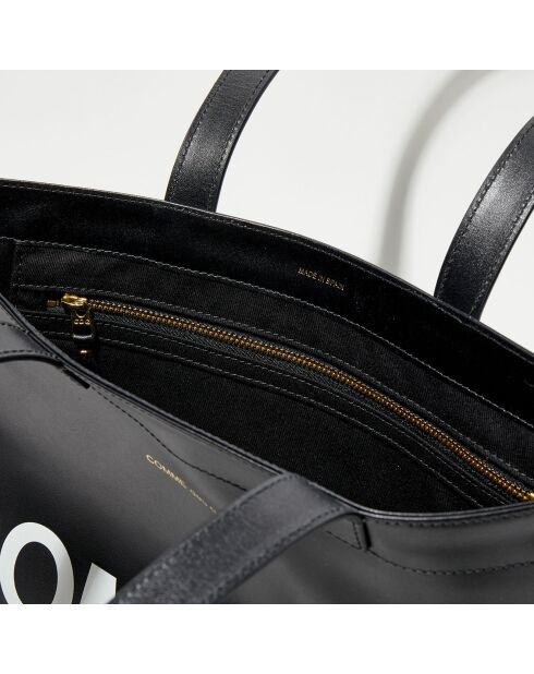 Grand sac fourre-tout en Cuir avec logo noir - 33x36x0.5 cm