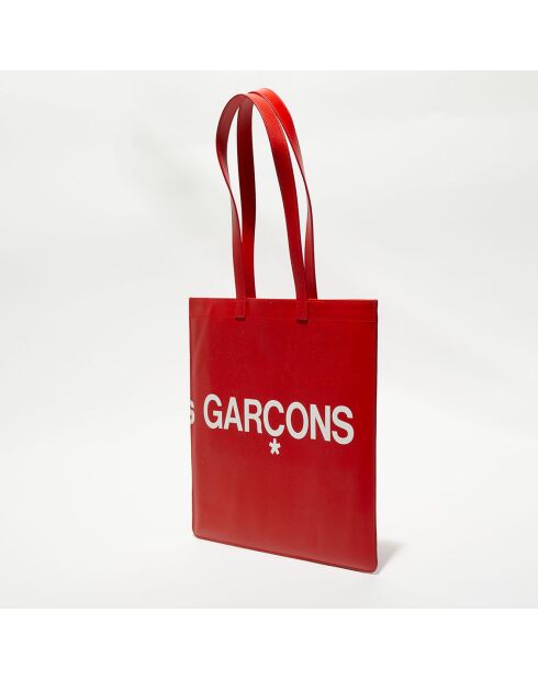 Grand sac fourre-tout en Cuir avec logo rouge - 33x36x0.5 cm