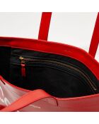 Grand sac fourre-tout en Cuir avec logo rouge - 33x36x0.5 cm