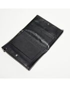 Pochette à barre transversale en Cuir noire - 17x22 cm
