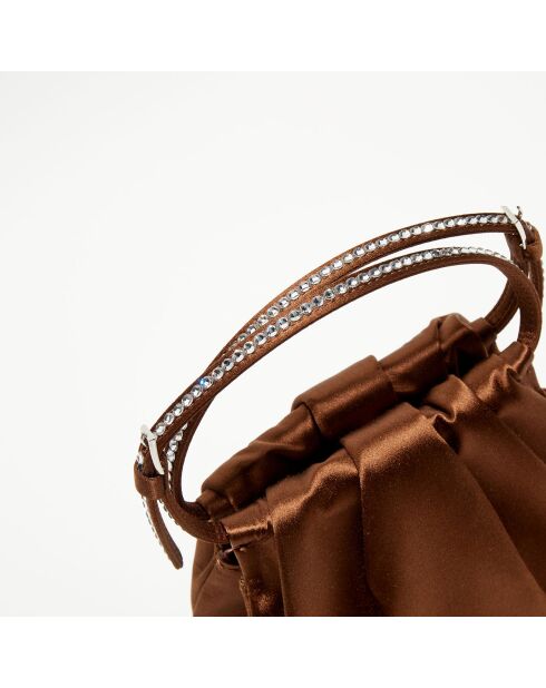 Sac à main en Soie cristal Vittoria moka - 16.5x16x7 cm