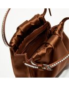 Sac à main en Soie cristal Vittoria moka - 16.5x16x7 cm