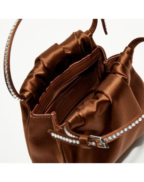 Sac à main en Soie cristal Vittoria moka - 16.5x16x7 cm