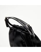 Sac à main en Soie cristal Vittoria noir - 16.5x16x7 cm