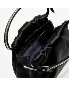 Sac à main en Soie cristal Vittoria noir - 16.5x16x7 cm