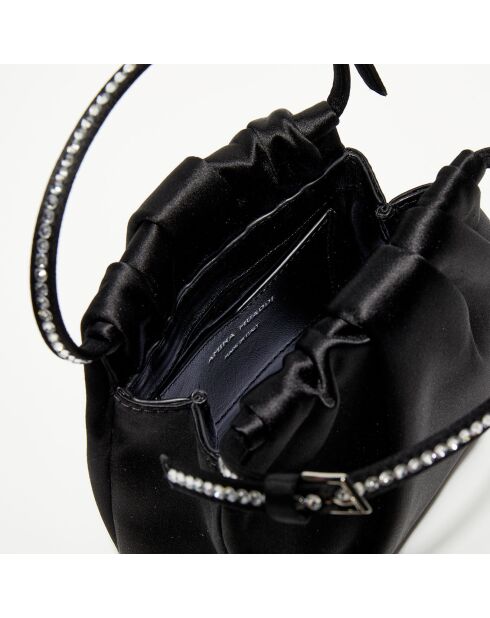 Sac à main en Soie cristal Vittoria noir - 16.5x16x7 cm