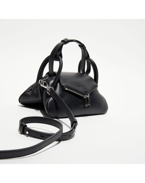 Petit sac à main Gemini en Cuir noir - 23x 11.5x11 cm