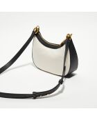 Sac bandoulière en Coton Bio & Cuir Bally naturel/noir - 22.5x12x6 cm