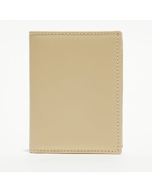 Porte-cartes classique en Cuir blanc cassé - 10.5x7.50x2.0 cm