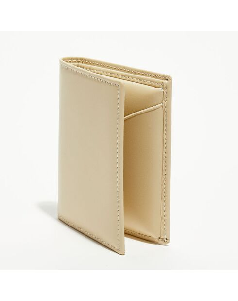 Porte-cartes classique en Cuir blanc cassé - 10.5x7.50x2.0 cm