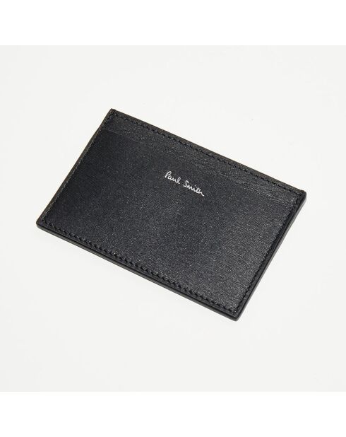 Porte-cartes en Cuir Signature Stripe noir/vert - 10x6.7 cm