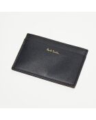 Porte-cartes en Cuir Signature Stripe noir/multicolore - 10x6.7 cm