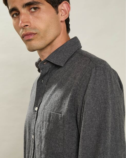 Chemise en Flanelle regular Paul charbon de bois
