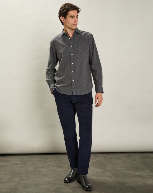 Chemise en Flanelle regular Paul charbon de bois