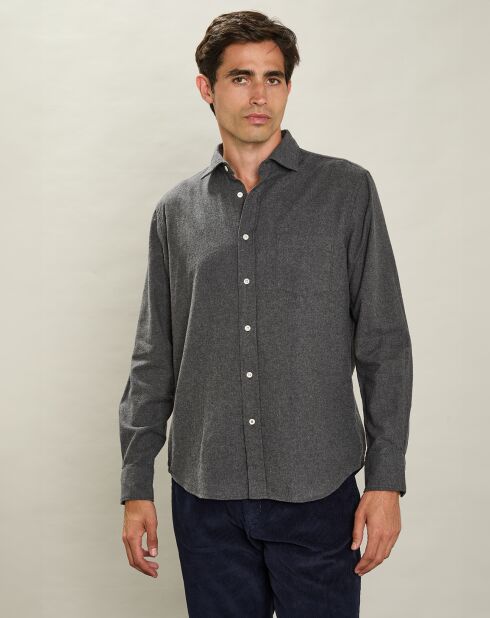 Chemise en Flanelle regular Paul charbon de bois