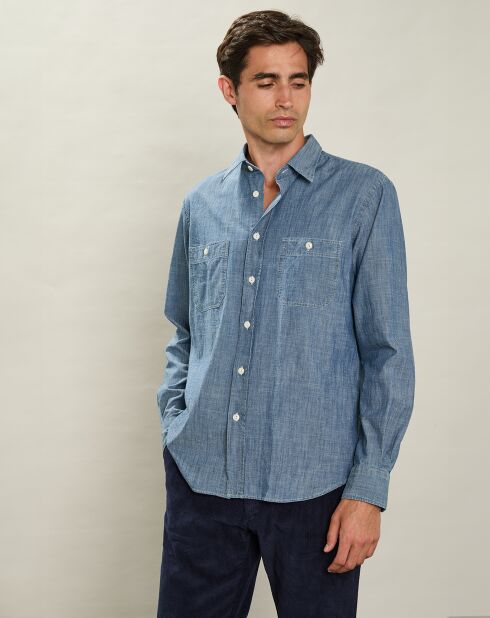 Chemise Poche indigo