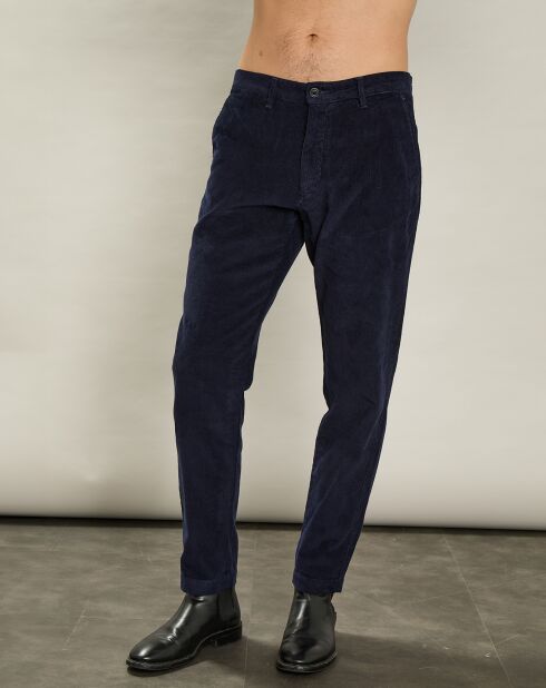 Pantalon en Velours côtelé Tyron bleu marine foncé