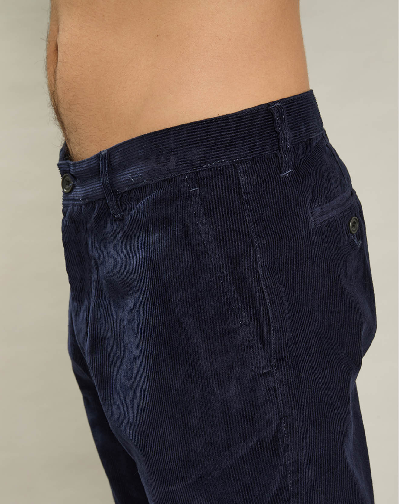Pantalon en Velours côtelé Tyron bleu marine foncé
