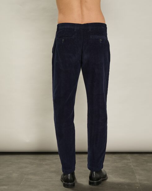 Pantalon en Velours côtelé Tyron bleu marine foncé