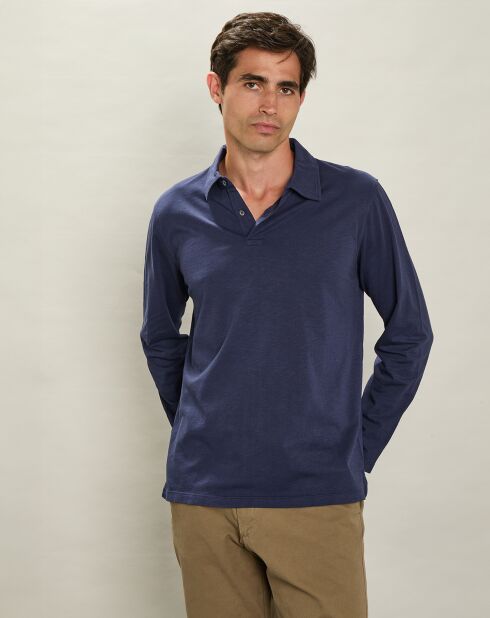Polo a manica lunga blu scuro