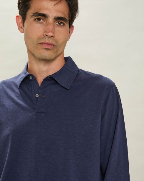 Polo a manica lunga blu scuro
