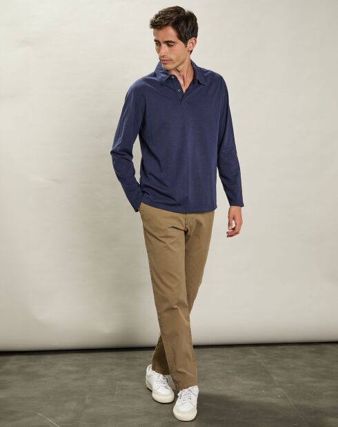Polo a manica lunga blu scuro