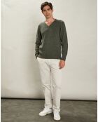 Pull V 100% Laine Sans Couture camo